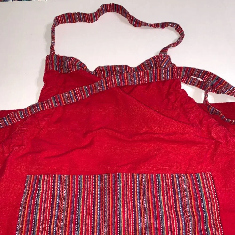 Design Imports For the Home Red Apron Adjustable Retro Y2K